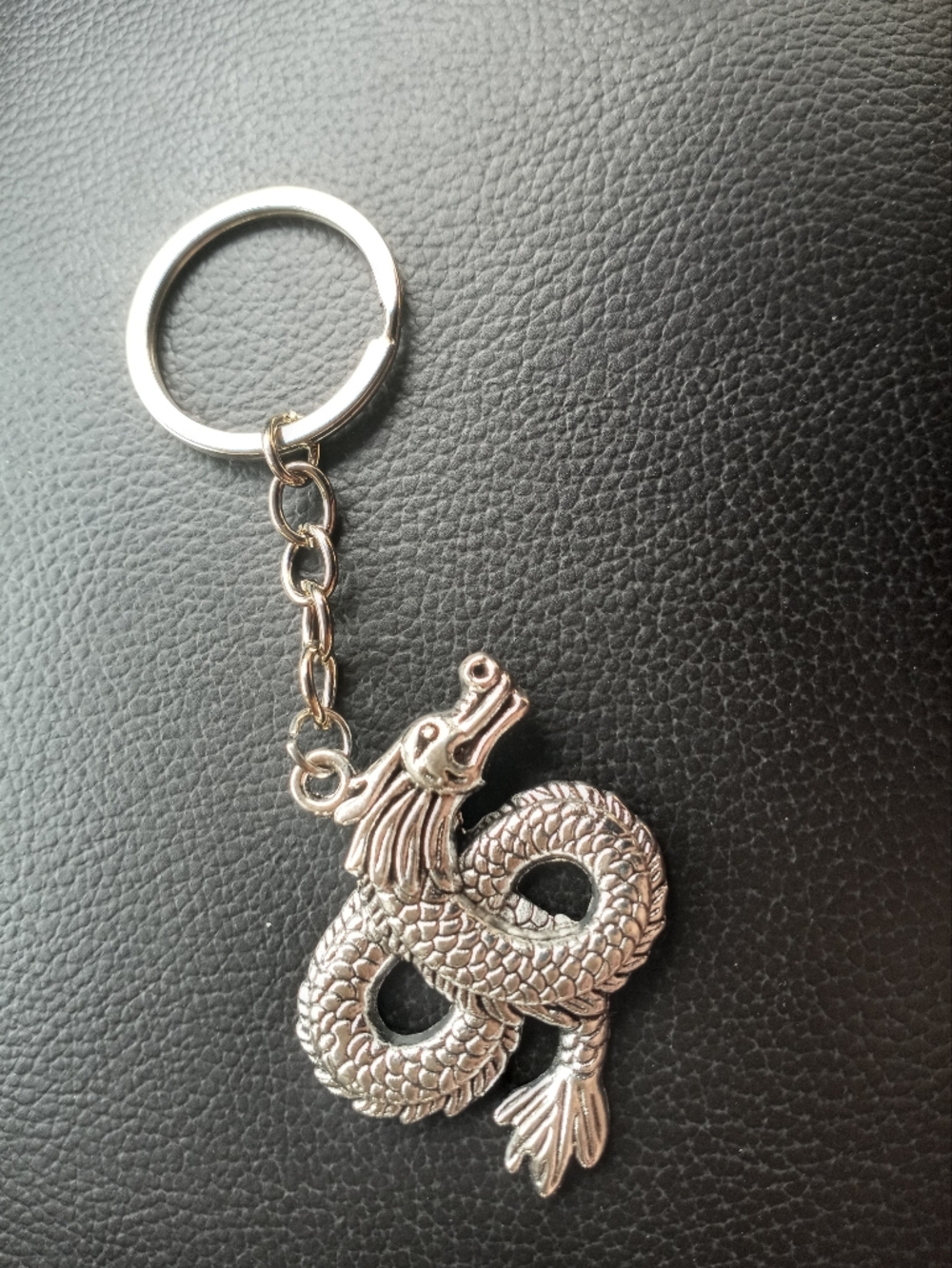 Silver Dragon Keychain Charm